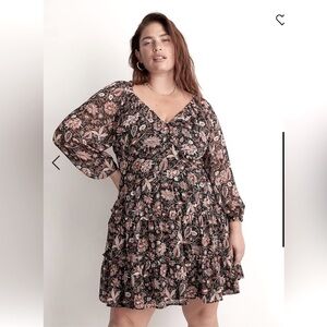 Madewell Amalia Tiered Mini Dress in Pampas Blooms Size 22W NWT